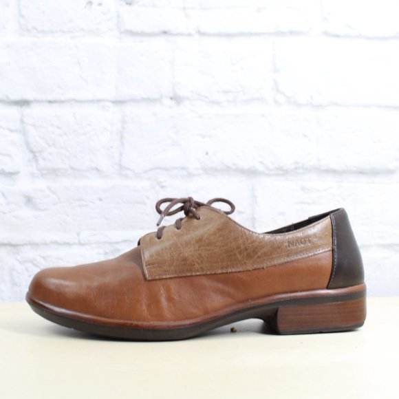 Naot Shoes - NAOT Brown Black Leather Kedma Lace Up Oxfords Shoes Size 39 / 8